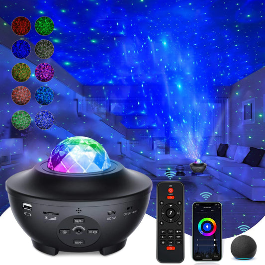 Music BT Speaker Voice Remote Control Star Master Starry Projector 3D Baby Kids Night Light
