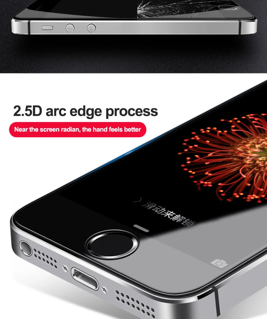 Tempered Glass For iPhone 11 12 13Pro X XR XS Max Screen Protector For iPhone 5 5S SE 6 6s 7 8 Plus Safety Protective Glass Film
