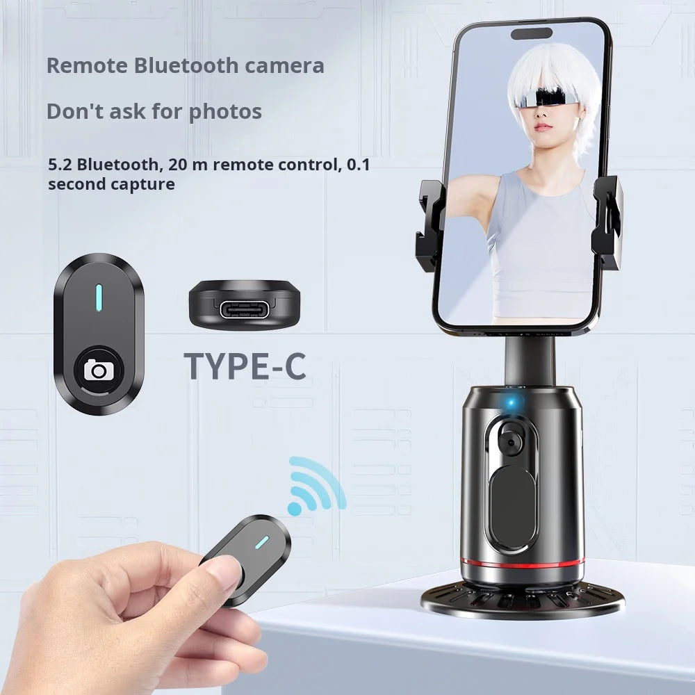 Video Selfie Stick Ai Inteligente Auto Tico bluetooth Selfie Stick 360 Rotation Auto Face Tracking with Light