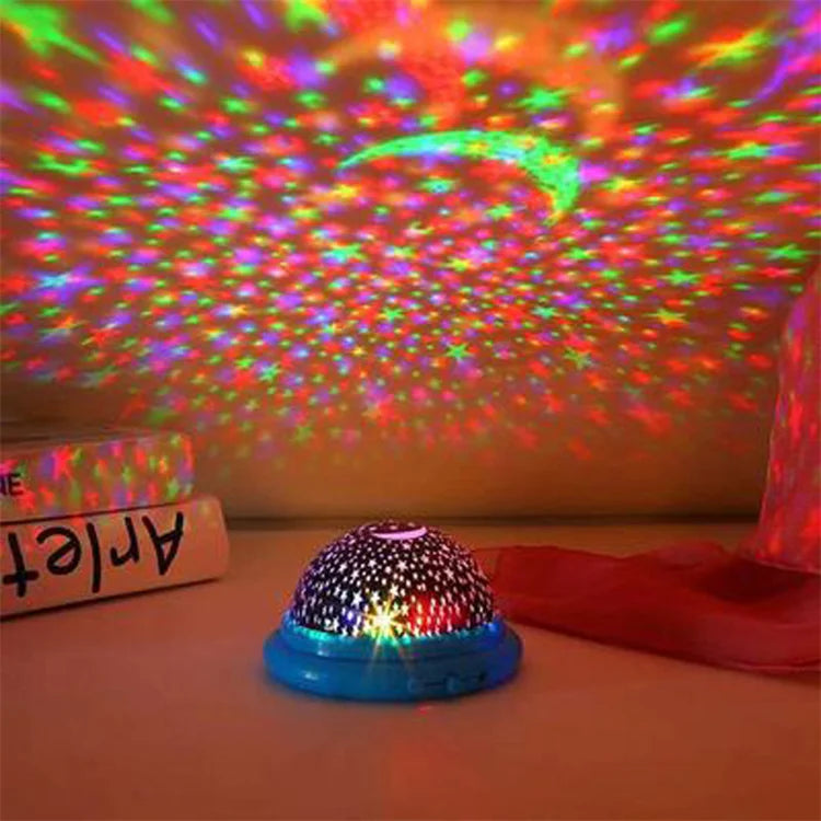 Baby Kids Sleep Color Changing Night Light Moon Star Projector Colorful Sky Moon Charging Projection Lamp