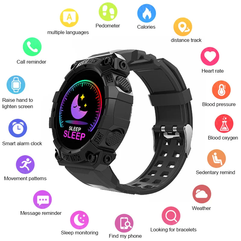 FD68 Smartwatch Fitness Tracker Color Screen Smartwatch FD68 Heart Rate Monitor Fitness Band Smart Watch FD68S