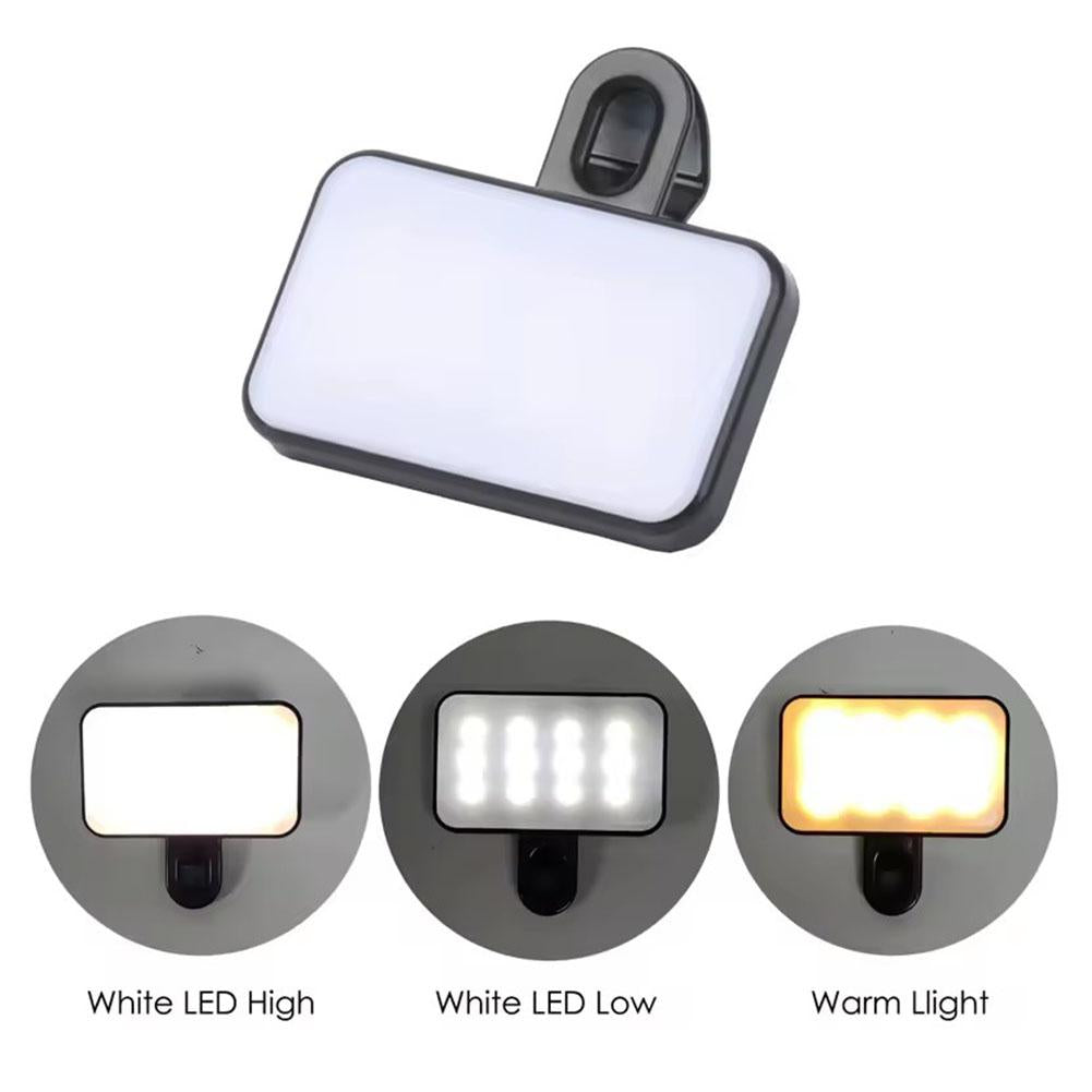 Mini Mobile Phone Flashes Selfie Lights Rechargeable 3 Modes Brightness Adjustable Clip On For Laptop Mobile Phone Fill light