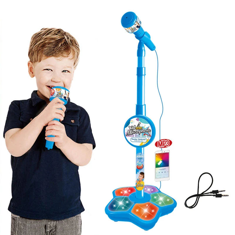 Kids Microphone  With Stand Karaoke Song Music Instrument Toys Brain-Training Educational Toy Birthday Gift For Girl Boy
