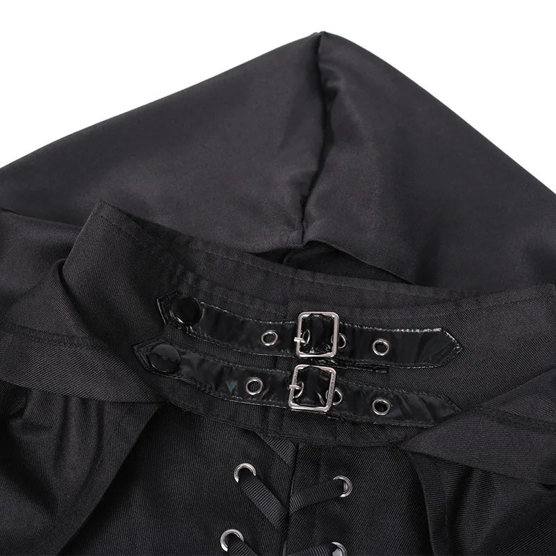 2025 Vintage Euro-American Medieval Wizard Cosplay Costume, Halloween Gothic Hooded Wizard Death Cloak Cape Unisex ,Plus Size