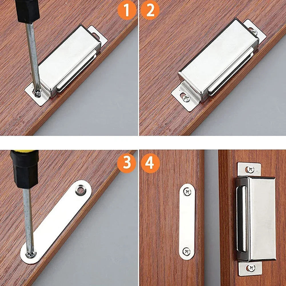 Magnetic Door Catch Strong Heavy Duty Cupboard Magnets Kitchen Cabinet Catches Magnet Latches Stainless Steel For Door Cupboard