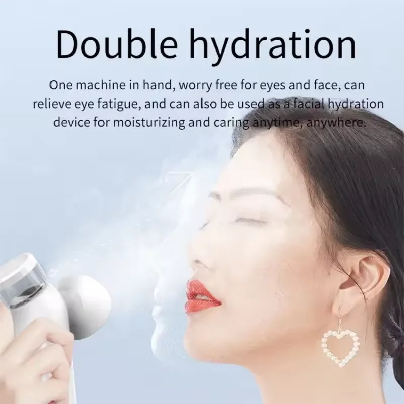 OEMG Heated Nano Eye Mist Sprayer Electric Eye Steamer With Warm Compress Moist Relief Dry Eyes Portable Eye Mister Drops Tool
