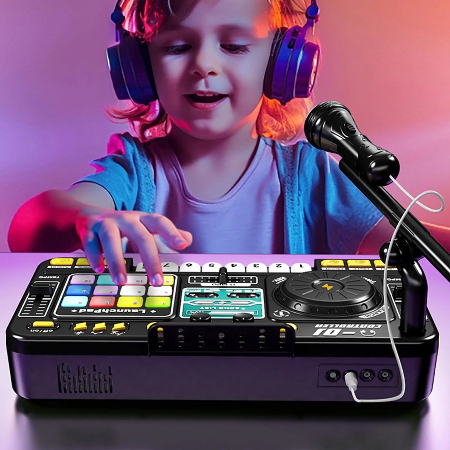 Kids Simulation DJ Mixer Controller Toys, Multi-function Music Effects Electronic Learning Game toys, Birthday Gift For Children