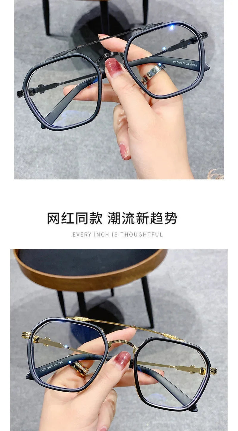 1PCs Blue Light Blocking Glasses Fashion Men Optical Clear Glasses Black Square Frame Anti Blue Light Eyeglasses Eyewear Lentes