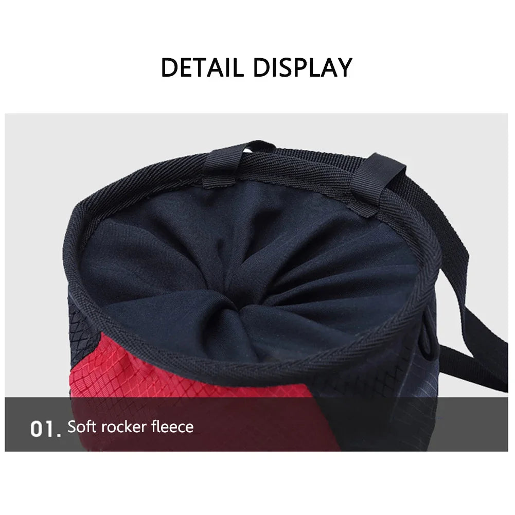 Magnesium Powder Bag Waterproof Polyester Chalk Bag Adjustable Storage Climbing Magnesium Powder Bag for Climbing Weightlifting