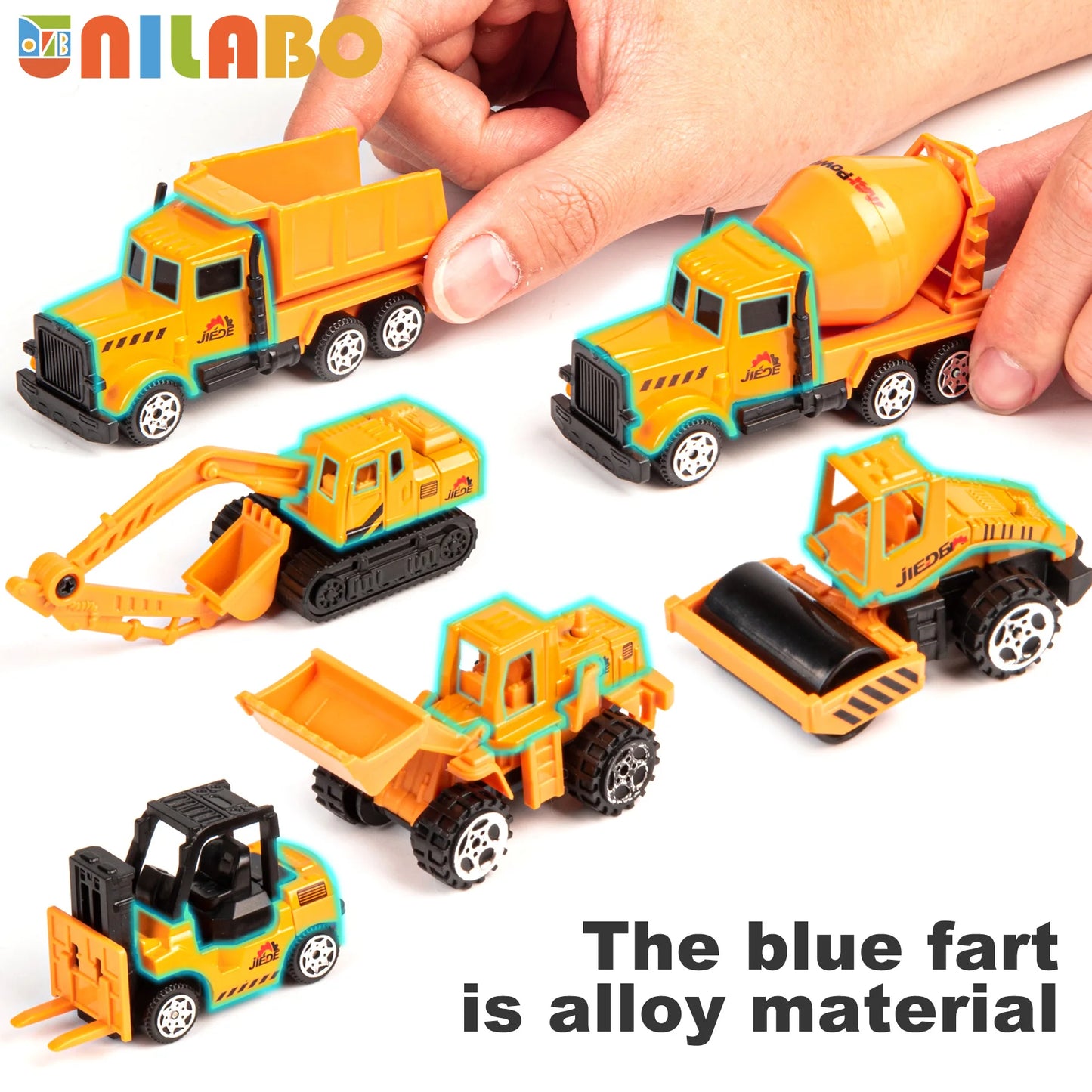 Alloy Construction Vehicles Toy Set for Ages 3-8-STEM Toys with Container Truck/Tower Crane/Excavator, Perfect Birthday Gift