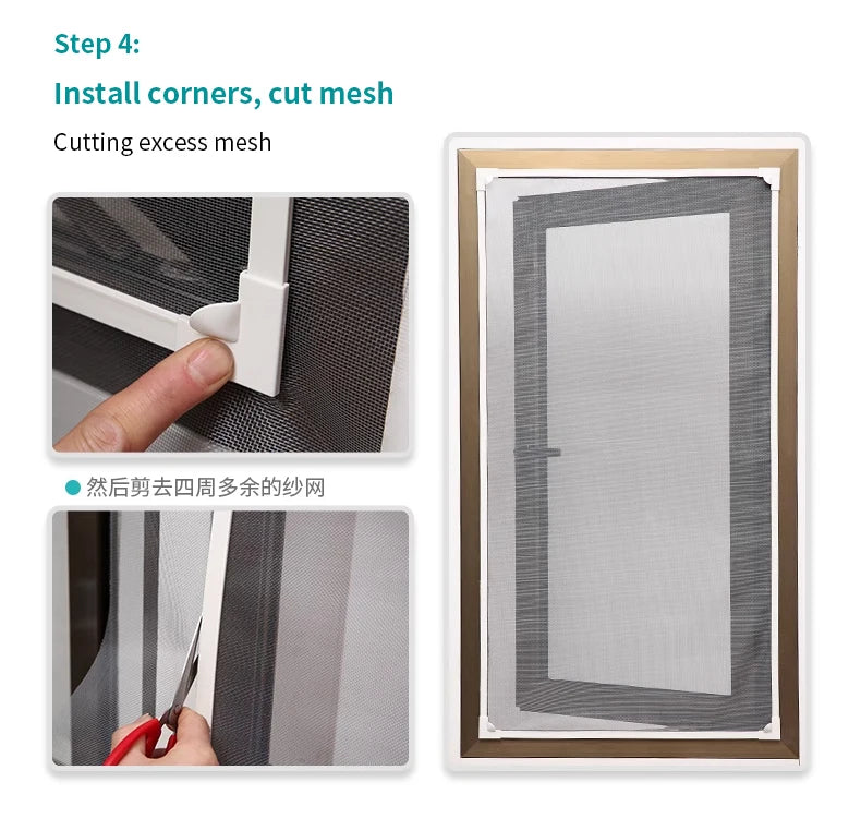 magnetic screen door mosquito net Magnetic Window Screen Tulle Mesh Stealth Customize DIY Mesh Curtain ,PVC accessory，magnetism