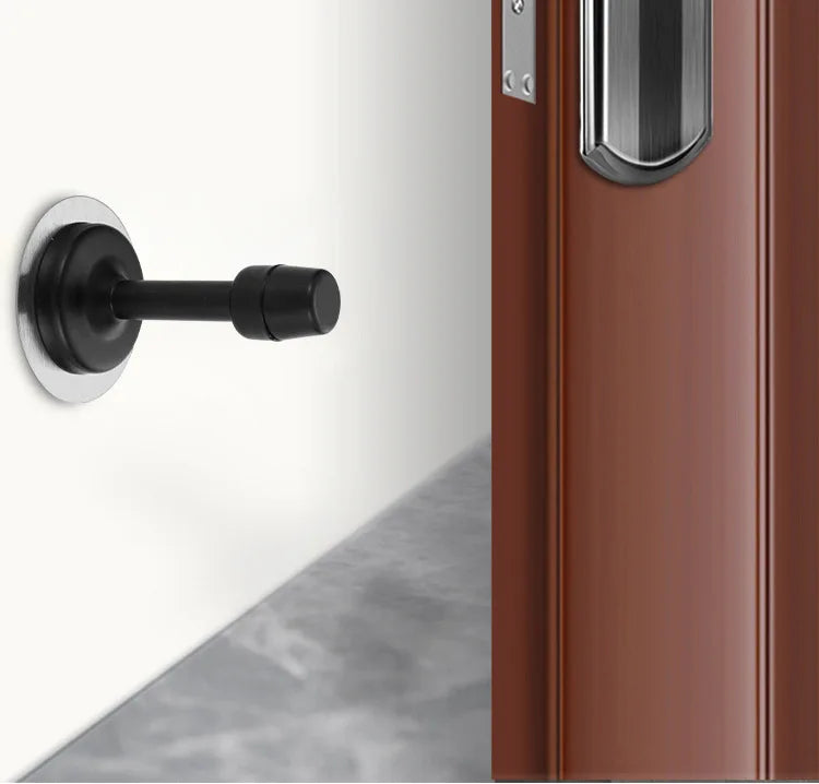 Stainless Steel Door Stops, Wall Mounted Door Stopper with Rubber Holder and Catch, Floor Fitting with Screws for HomeBedroom