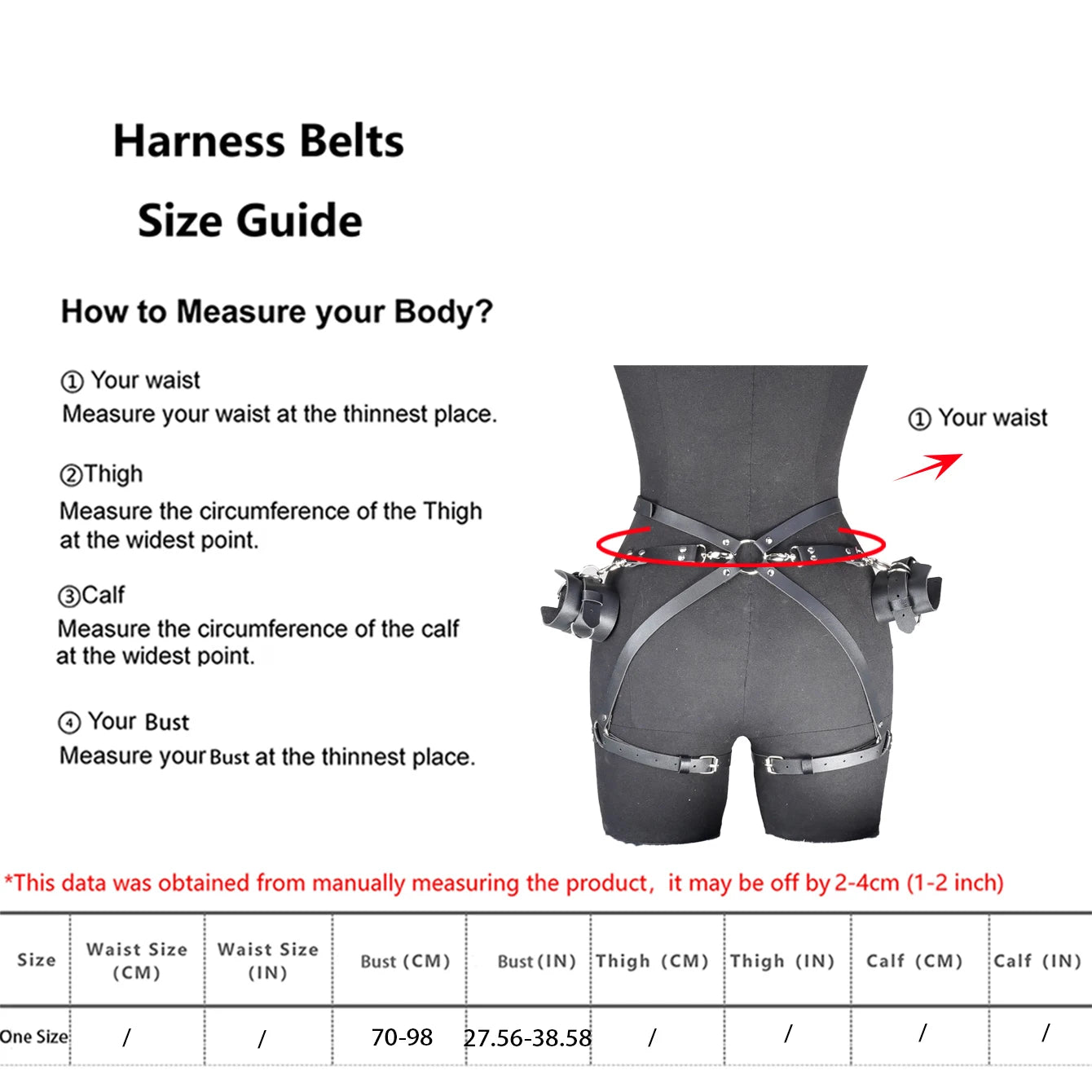 Adjustable PU Leather Restraints Set - Premium Handcuffs & Body Harness for BDSM Play, Adult Games