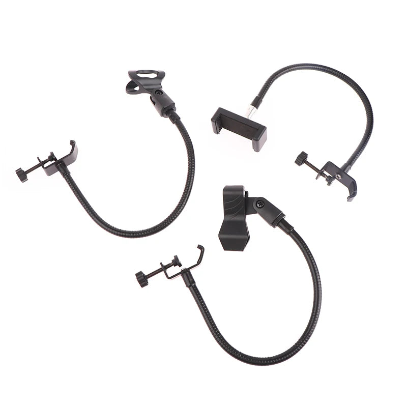 Flexible Microphone Gooseneck phone Stand with Desk Clamp for Radio Studio Live Broadcast Equipment Stations Universal Holder