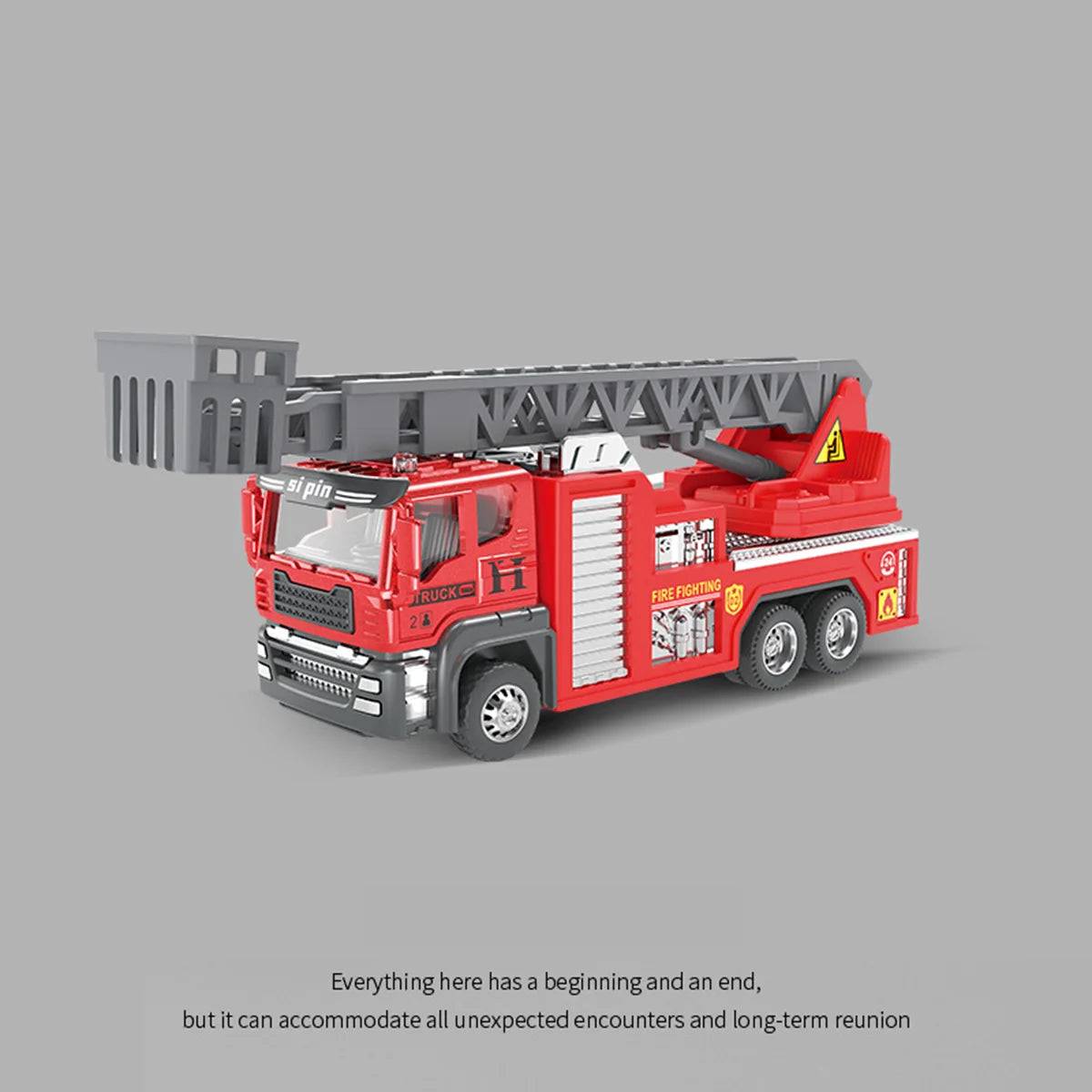 Inertial car toy, alloy head simulation, fire engine, ladder truck, water sprinkler model, boy toy, engineering vehicle toy