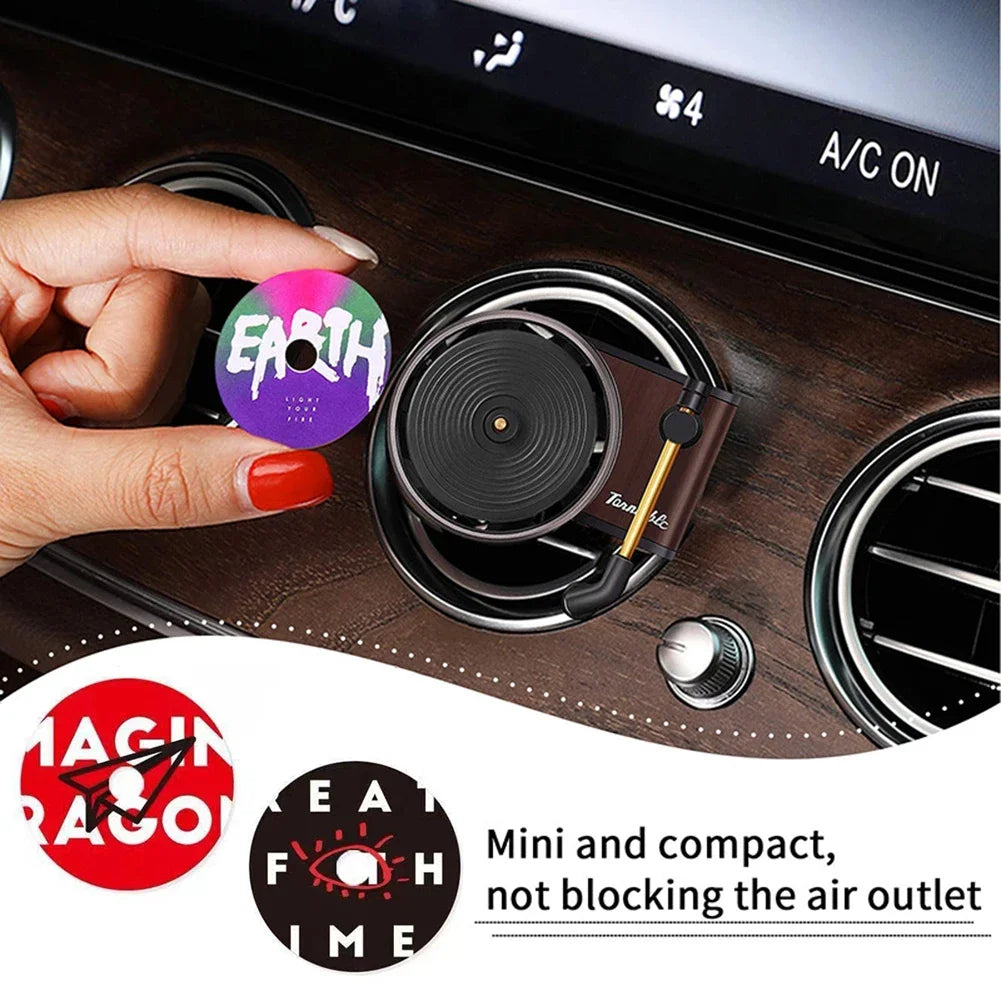 Car Air Freshener Kit Record Player Turntable Car Perfume Clip Vinyl Phonograph Air Vent Outlet Aromatherapy Clip Smell Diffuser