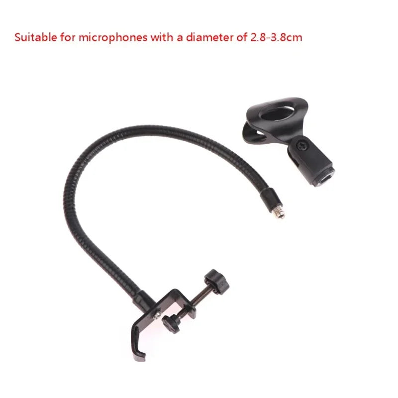 Flexible Microphone Gooseneck phone Stand with Desk Clamp for Radio Studio Live Broadcast Equipment Stations Universal Holder