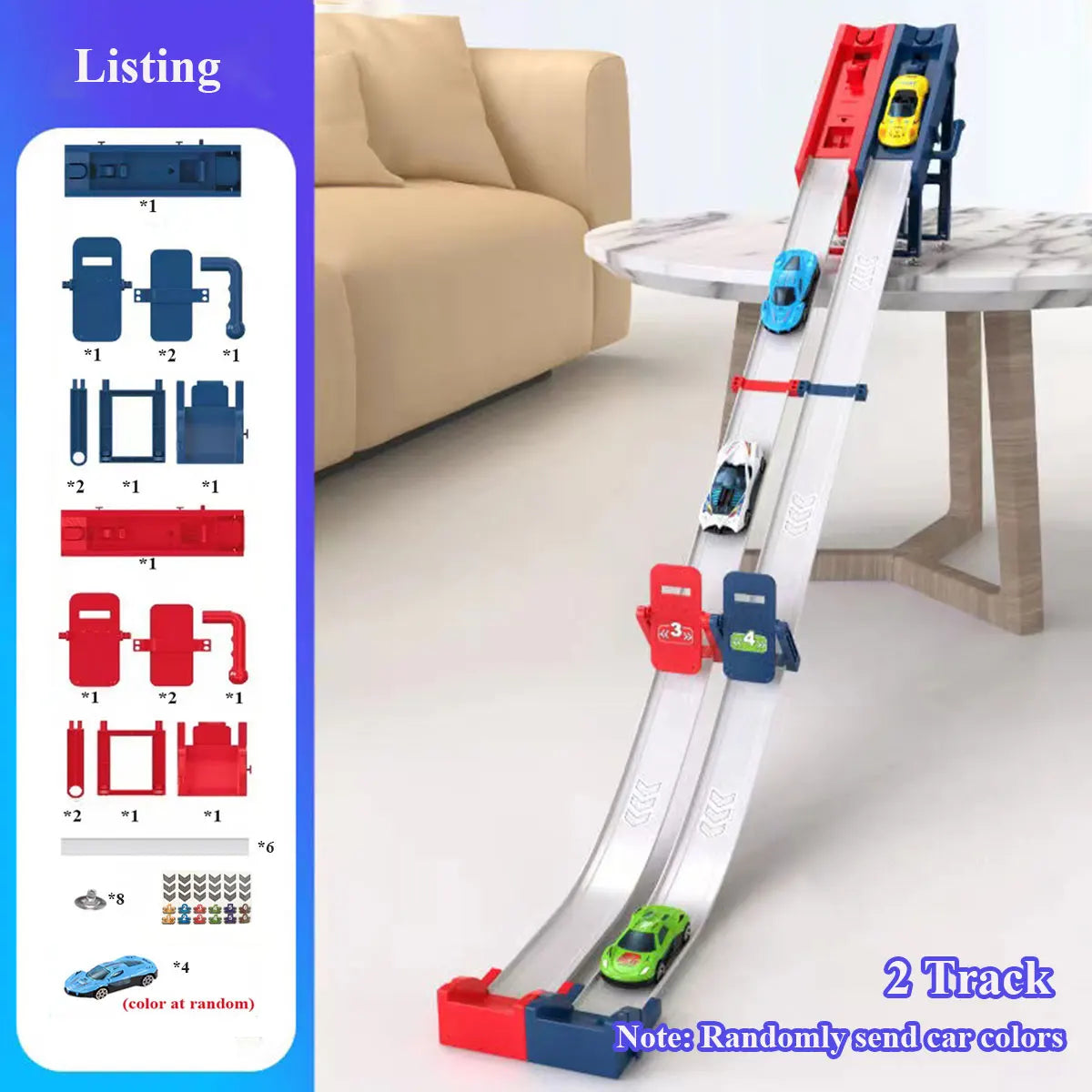 Competitive Racing Track Toy Vehicle with Alloy Car Kids Play Game for Children Educational Gift