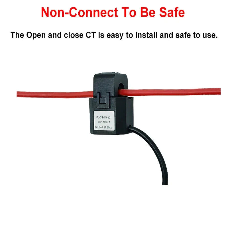 Tuya Smart Life WiFi Energy Meter 80A 1/2 Channel with Clamp App Monitor Solar Export and Import Power AC100V/240V