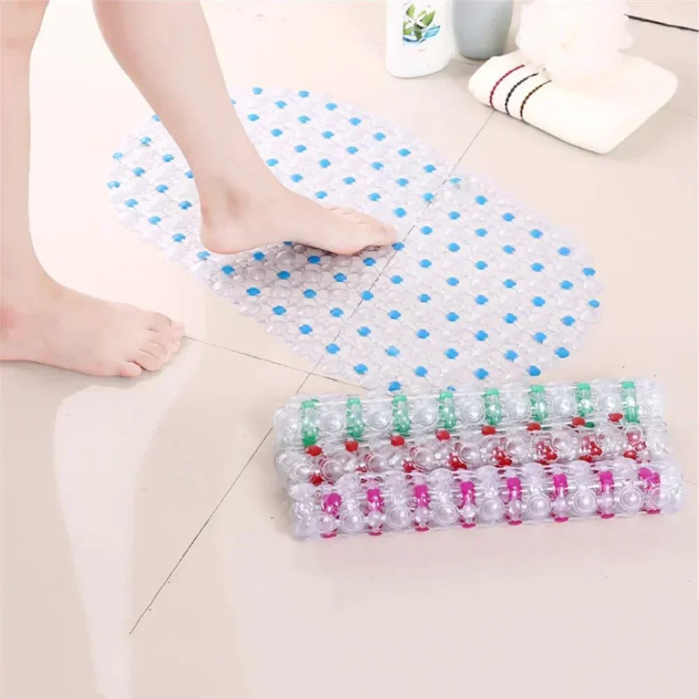 New Non-slip PVC Anti-skid Bath Mats Soft Shower Mat Massage Mat with Suction Cup Non-slip Bathtu Bath Mat Bathroom Accessories