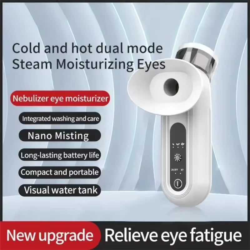 OEMG Heated Nano Eye Mist Sprayer Electric Eye Steamer With Warm Compress Moist Relief Dry Eyes Portable Eye Mister Drops Tool