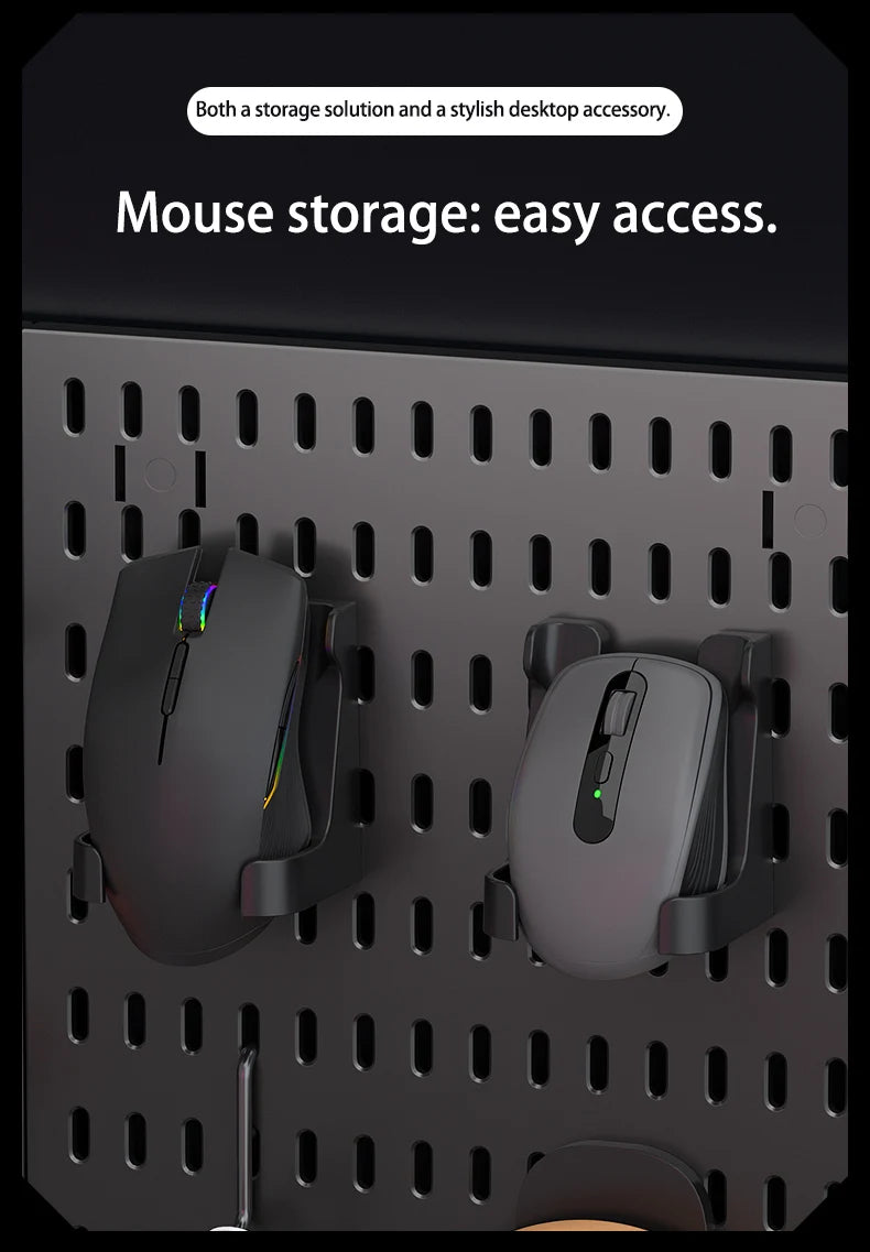 Desktop pegboard storage kit: Stand-up clip - on panels, perfect for home office and study storage.