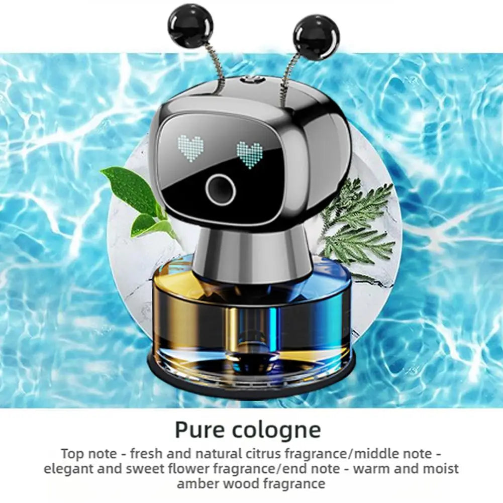 Smart Car Air Freshener AI Rechargeable Car Aroma Diffuser Smart Eyes 4 Levels Of Adjustable Intelligent Car Diffuser Gift
