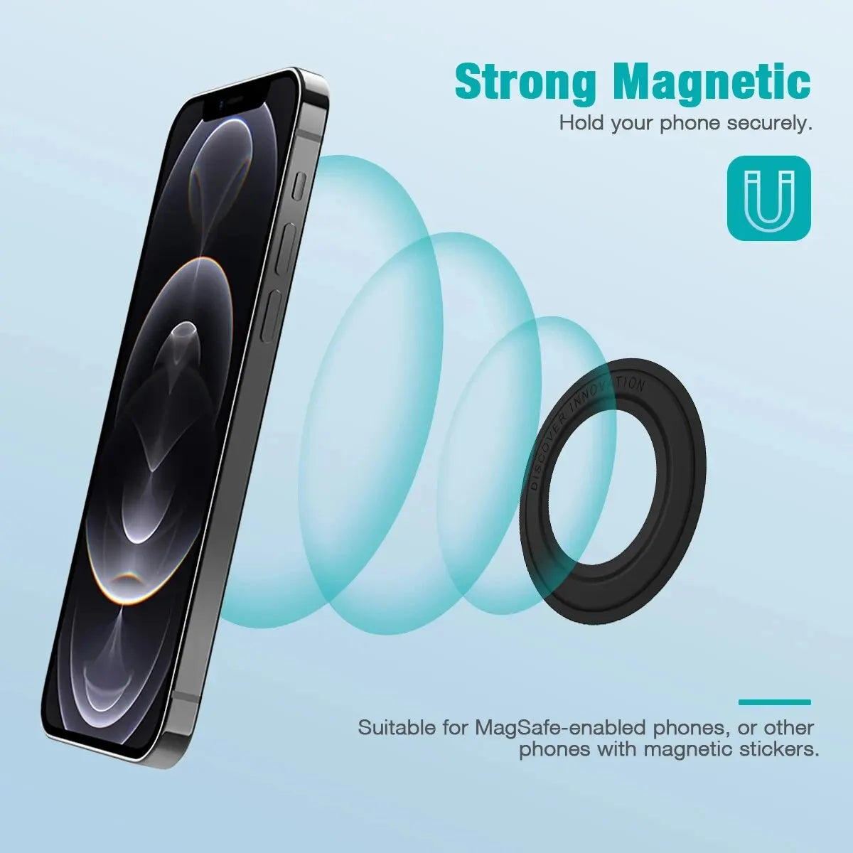 Magnetic Ring Holder For iPhone 14 13 12,Magnet Wall Mobile Phone Holder Magnetic For MagSafe,Car Phone Stand,Sticker Stand