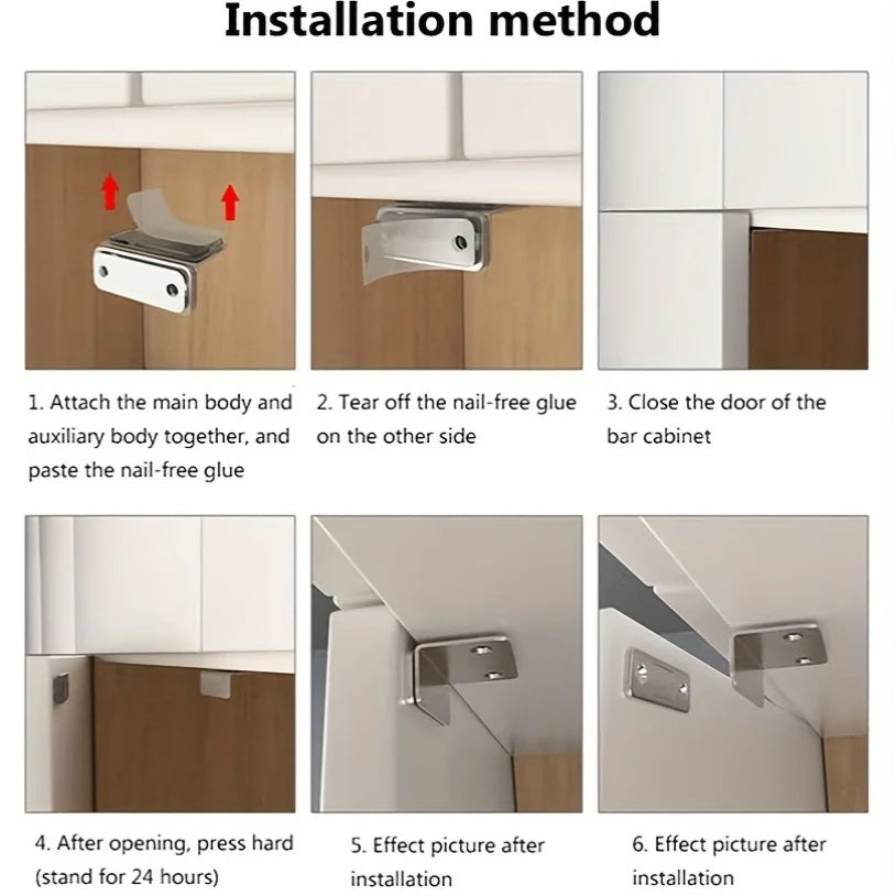 Magnetic Door Closer Strong Door Closer Magnetic Catch Latch Magnet For Furniture Cabinet Cupboard Ultra Self-adhesive Latch