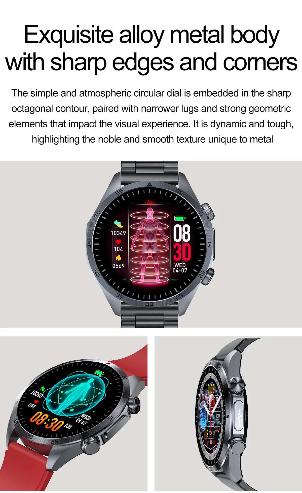 2025 Laser Pulse Uric Acid Blood Fat Nursing Smart Watch Men Body Fat Blood pressure ECG+PPG Sleep aid Treatment Health Watch