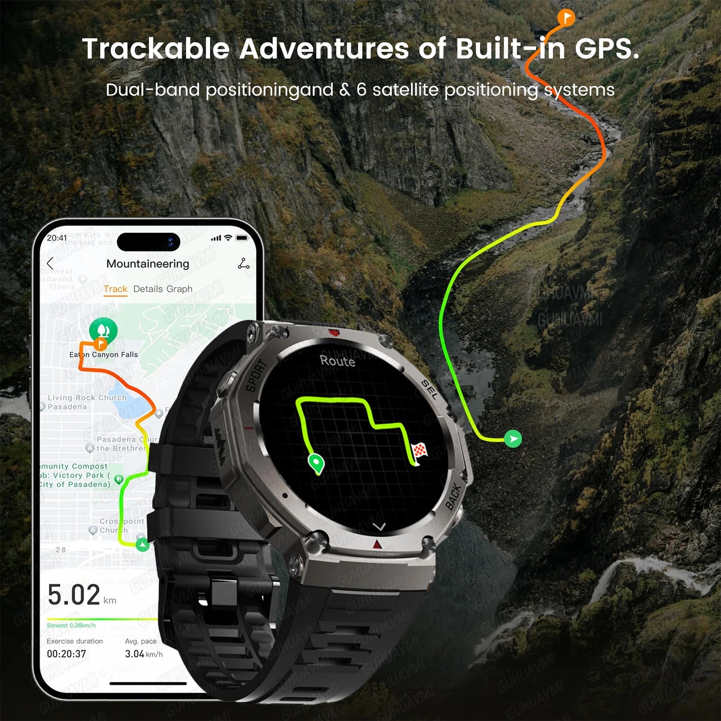 ساعة T-Rex3 الذكية الجديدة المزودة بنظام تحديد المواقع العالمي (GPS) لعام 2025، ساعة GUHUAVMI العسكرية الذكية للرجال، مقاومة للماء حتى عمق 100 متر، 170 وضعًا رياضيًا، نظام تحديد المواقع العالمي (GPS) مدمج، اتصال بلوتوث