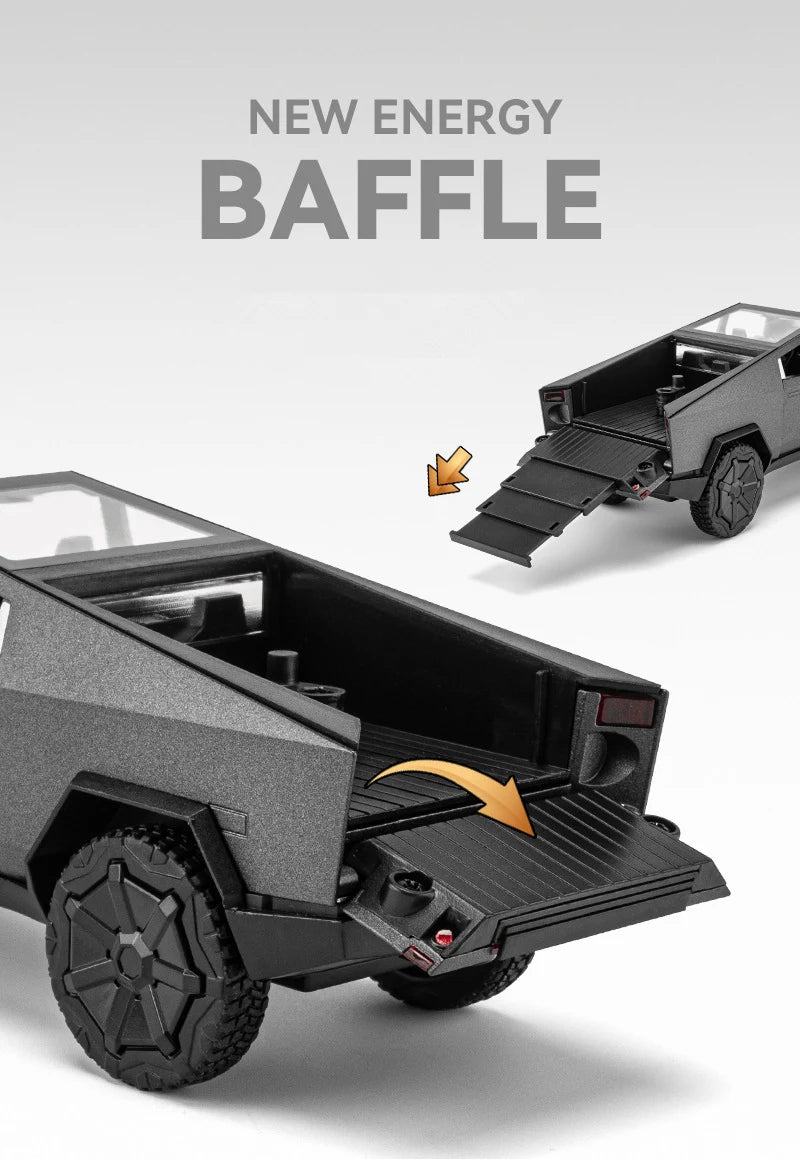 1/32 Cyber toy truck Pickup Alloy Car Truck Model Diecasts Metal Off-road Vehicles Model Simulation Sound Light Kids Toys Gift