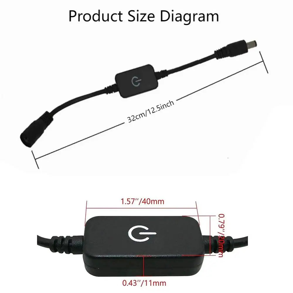 LED Strip Switch Touch Sensor Controller 30cm DC Female Male LED Switch Connector 5.5*2.1MM For 12V 24V 5050 3528 LED Tape light