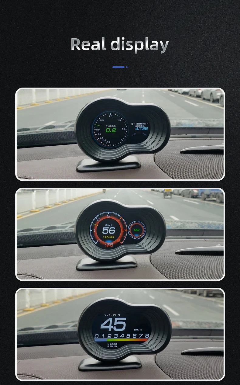 OBD2 Car HUD F9 OBD Head Up Display Auto Smart Car On-board Computer Gauge Digital Speedometer Temperature Engine RPM Alarm