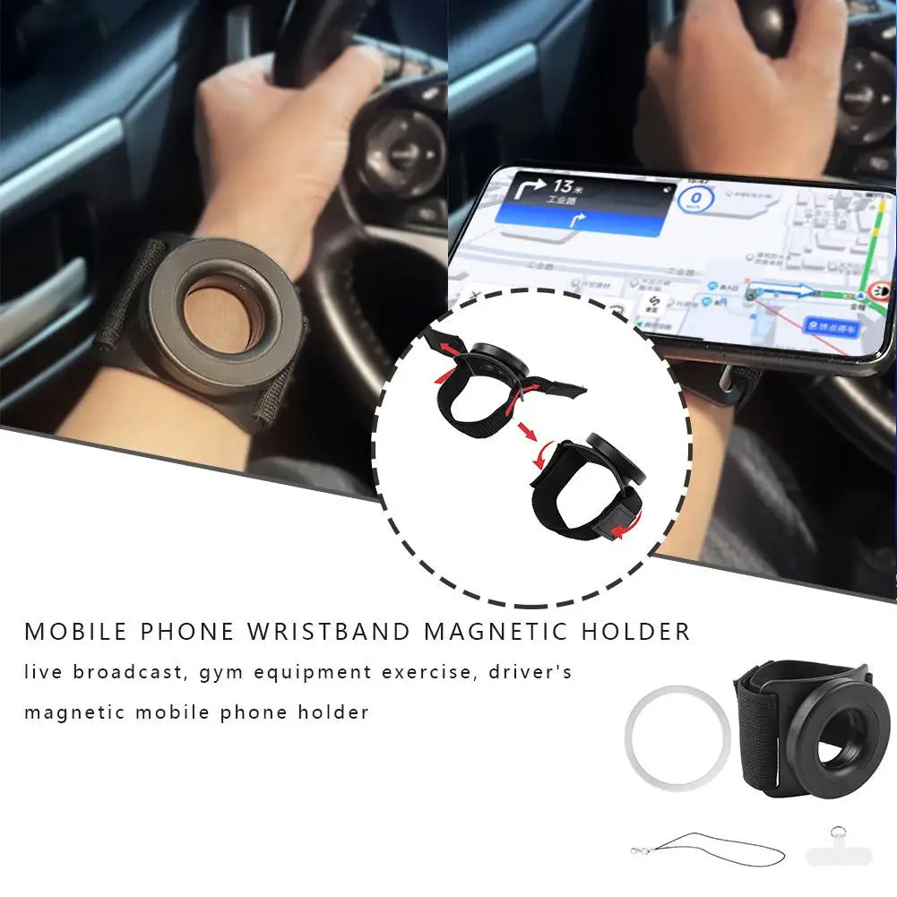 Wrist Strap Magnetic Phone Holder For Magsafe Mobile Phone Universal Wristband Magnetic Holder For Live VLOG Fitness Driver