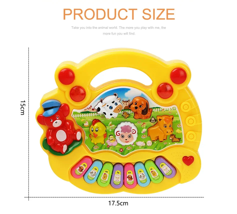 Baby Musical Toy with Animal Sound Kids Piano Keyboard Electric Flashing Music Instrument Early Educational Toys for Children