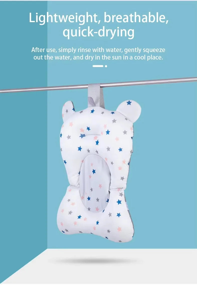 PANGDUBE Baby Bathtub Pad Newborn Bath Support Cushion Adjustable Reclining Shower Seat Bathtub Float for Infants 0-12 Months