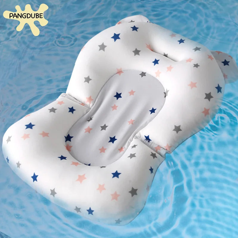 PANGDUBE Baby Bathtub Pad Newborn Bath Support Cushion Adjustable Reclining Shower Seat Bathtub Float for Infants 0-12 Months