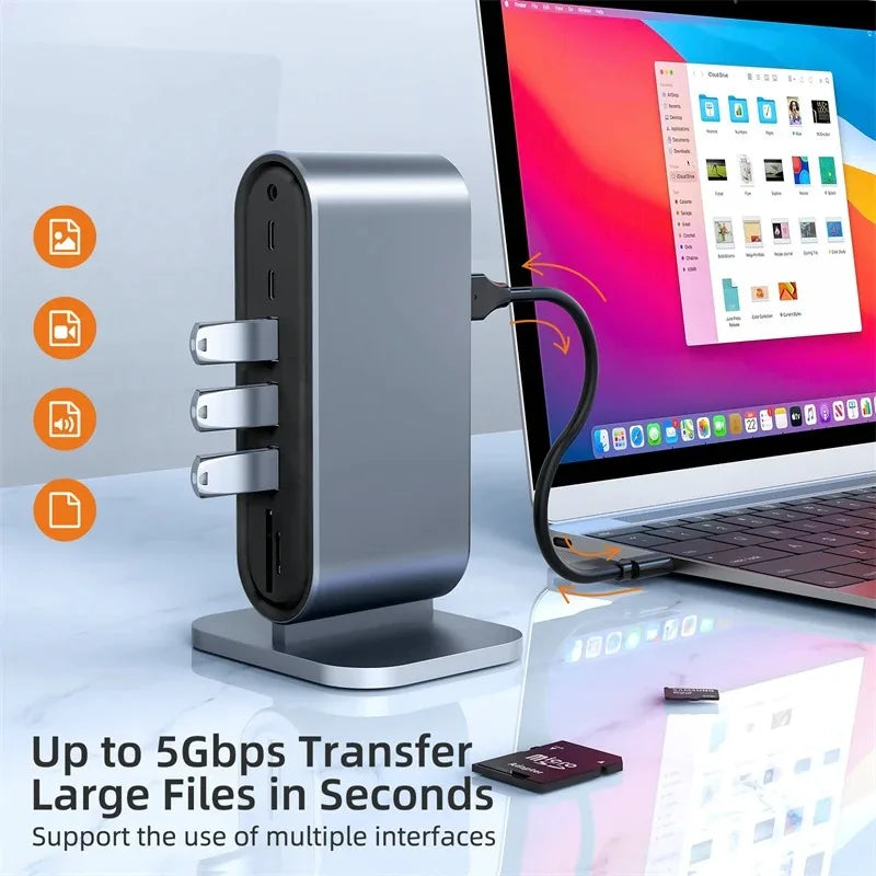USB C 3.0 HUB Type C to Multi 4K HDMI Monitor Video Converter RJ45 Ethernet VGA PD Power Adapter Docking Station Laptop Splitter