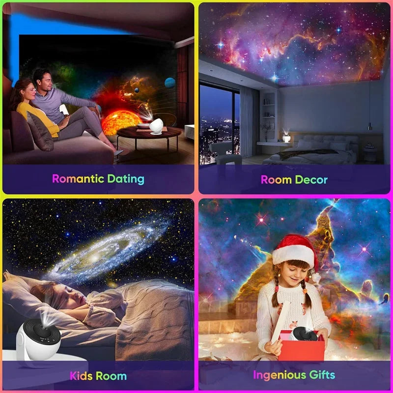 LED Space Galaxy Galaxy Projector, 13 in 1 Star Projector Galaxy Light, Ceiling Night Light Milky Way Mood Lighting with Timer