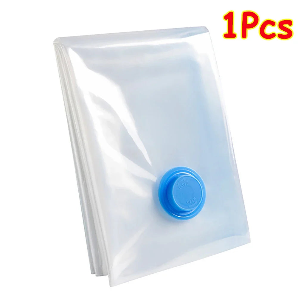 1-24Pcs Reusable Vacuum Storage Bags Vacuum Seal Bag Folding Compressed Organizer Bag Space Saving Bags For Clothes Bedding