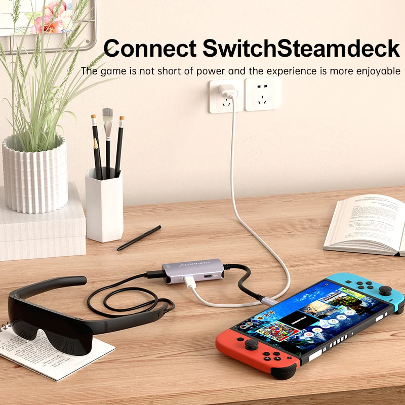 USB-C Adapter Converter for XREAL nreal,Switch,StemDeck,Thunderbird Air plus,Huawei Vision AR Glass Type C Power Conversion