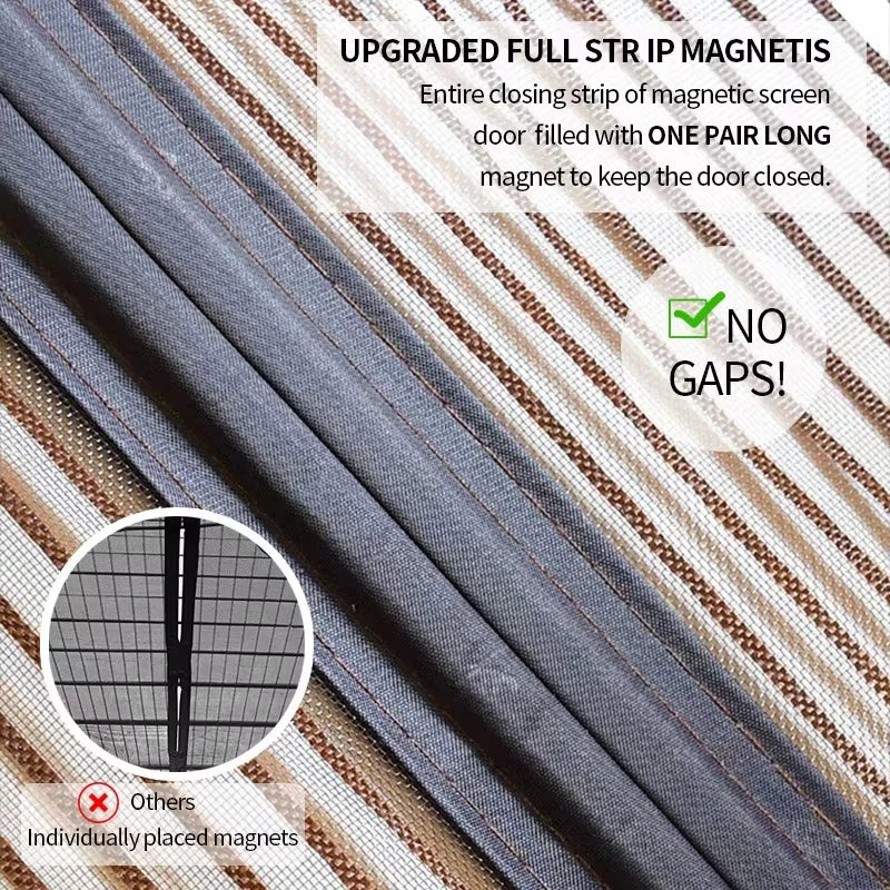 Magic Mesh Magnetic Mosquito Screen Door Net Curtain with Magnets Reinforced Polyester Mesh Dustproof & Insect Proof