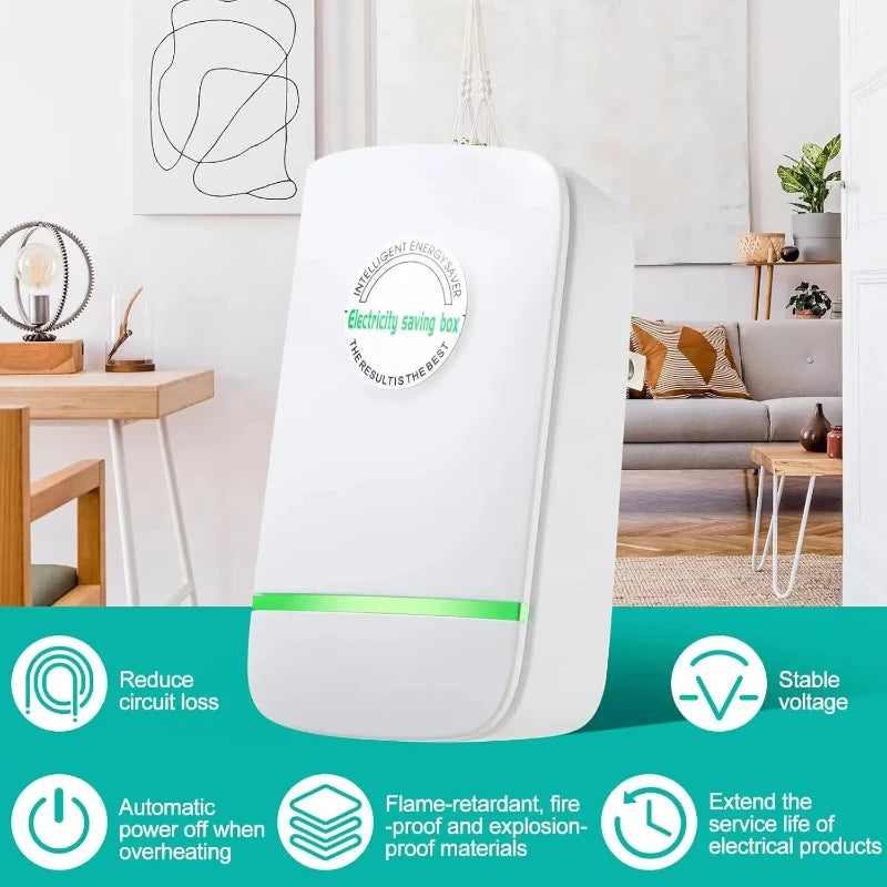 2025 New Energy Saving Device Household Power Saver Plug in Reduces Energy Costs Stabilize Voltage and Protect Circuit