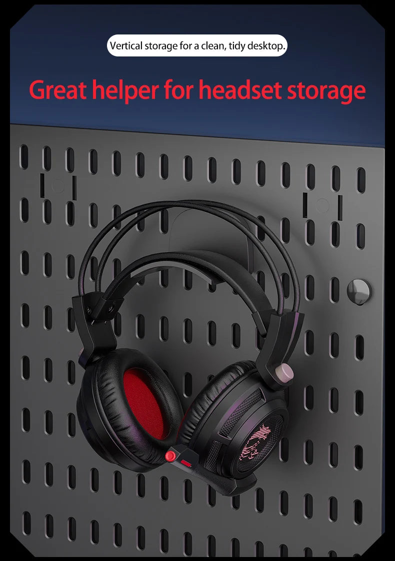 Desktop pegboard storage kit: Stand-up clip - on panels, perfect for home office and study storage.