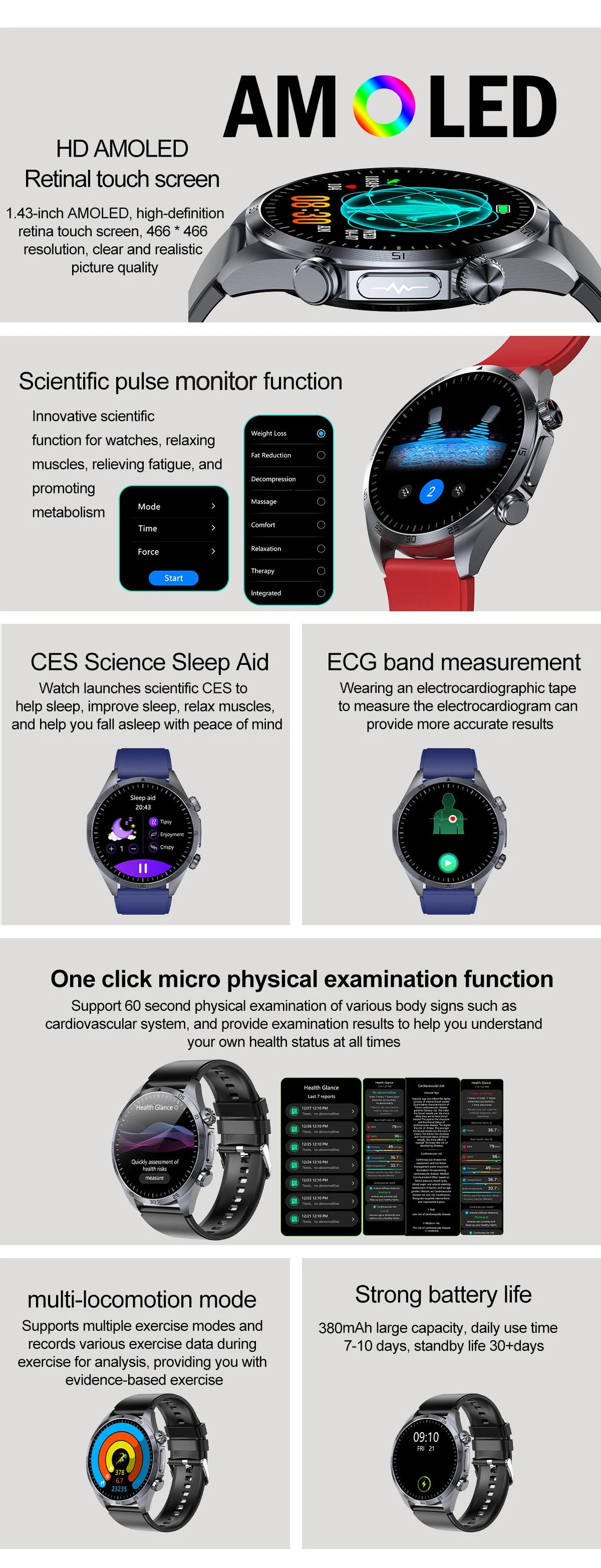 2025 Laser Pulse Uric Acid Blood Fat Nursing Smart Watch Men Body Fat Blood pressure ECG+PPG Sleep aid Treatment Health Watch