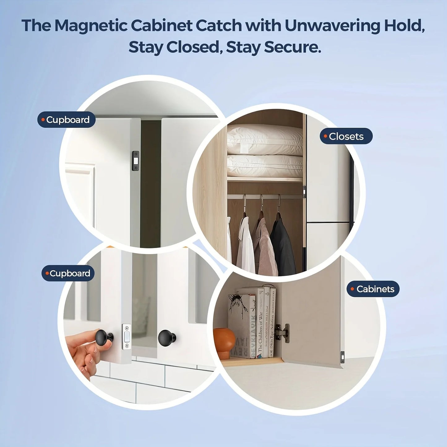 Magnetic Door Closer Strong Door Closer Magnetic Catch Latch Magnet For Furniture Cabinet Cupboard Ultra Self-adhesive Latch