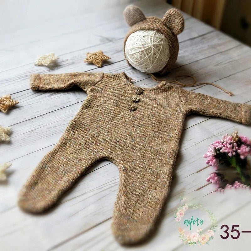 Baby Costume Photography for Newborns Photo Props Bebe Accessories Boy Clothes Romper Knitted Hat Studio 0-3 Months Suit items
