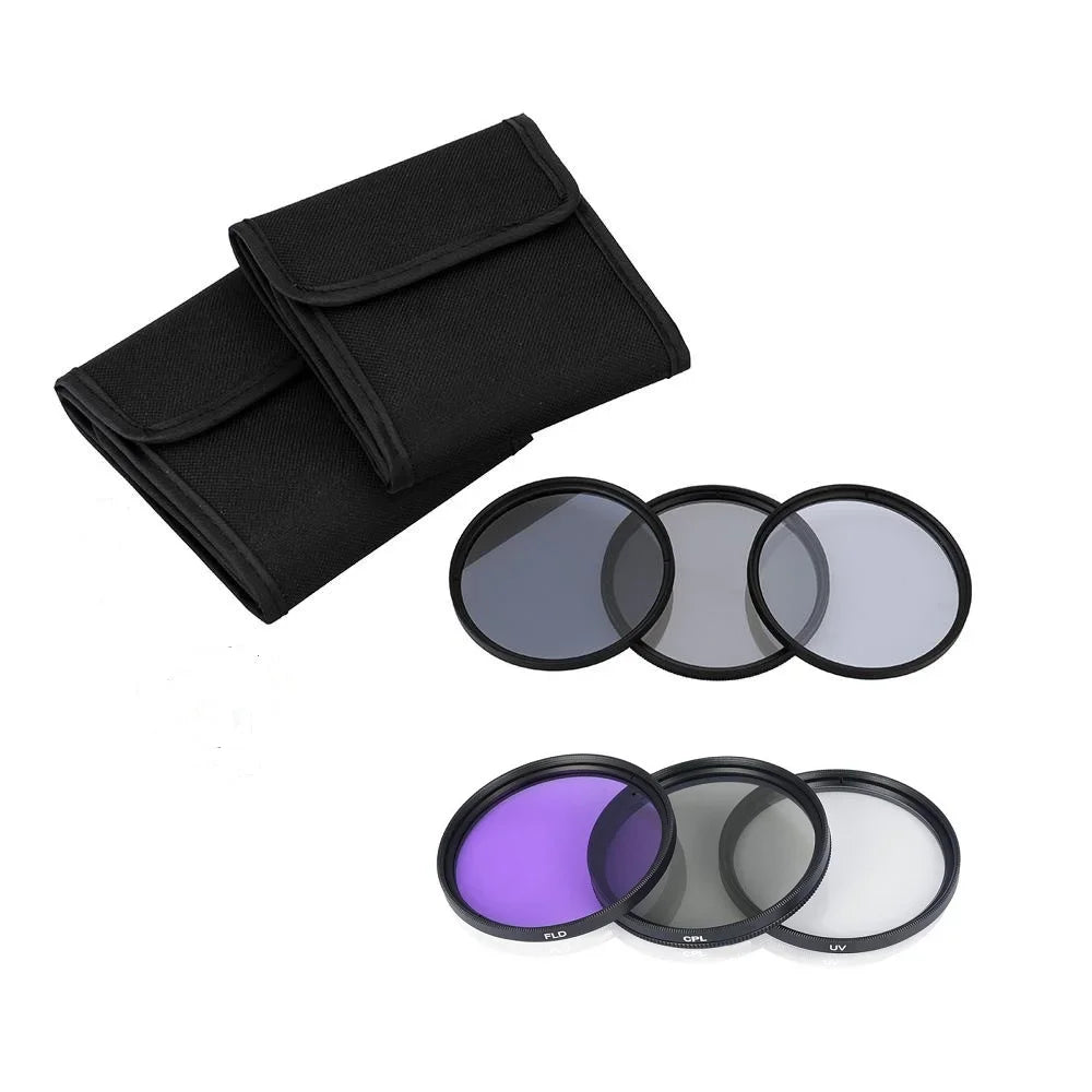 Lightdow Camera Lens Filter 6 in 1 Kits UV+CPL+FLD+ND 2 4 8 49mm 52 55 58 62 67 72 77 82mm Kit for Cannon Nikon Camera Lens