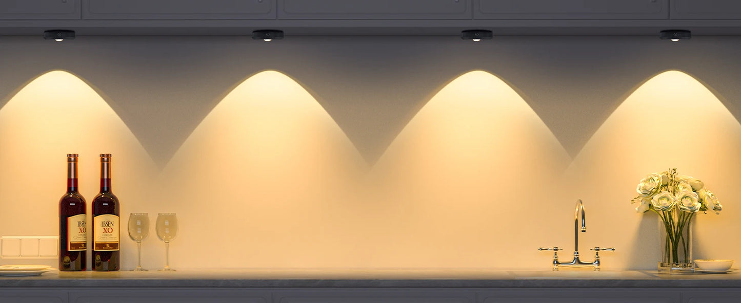 WILLED Night Light 3pcs with Remote 1200mAh Rechargeable Puck light with Timer Stick on Picture Lights for Wall Closet Cabinet